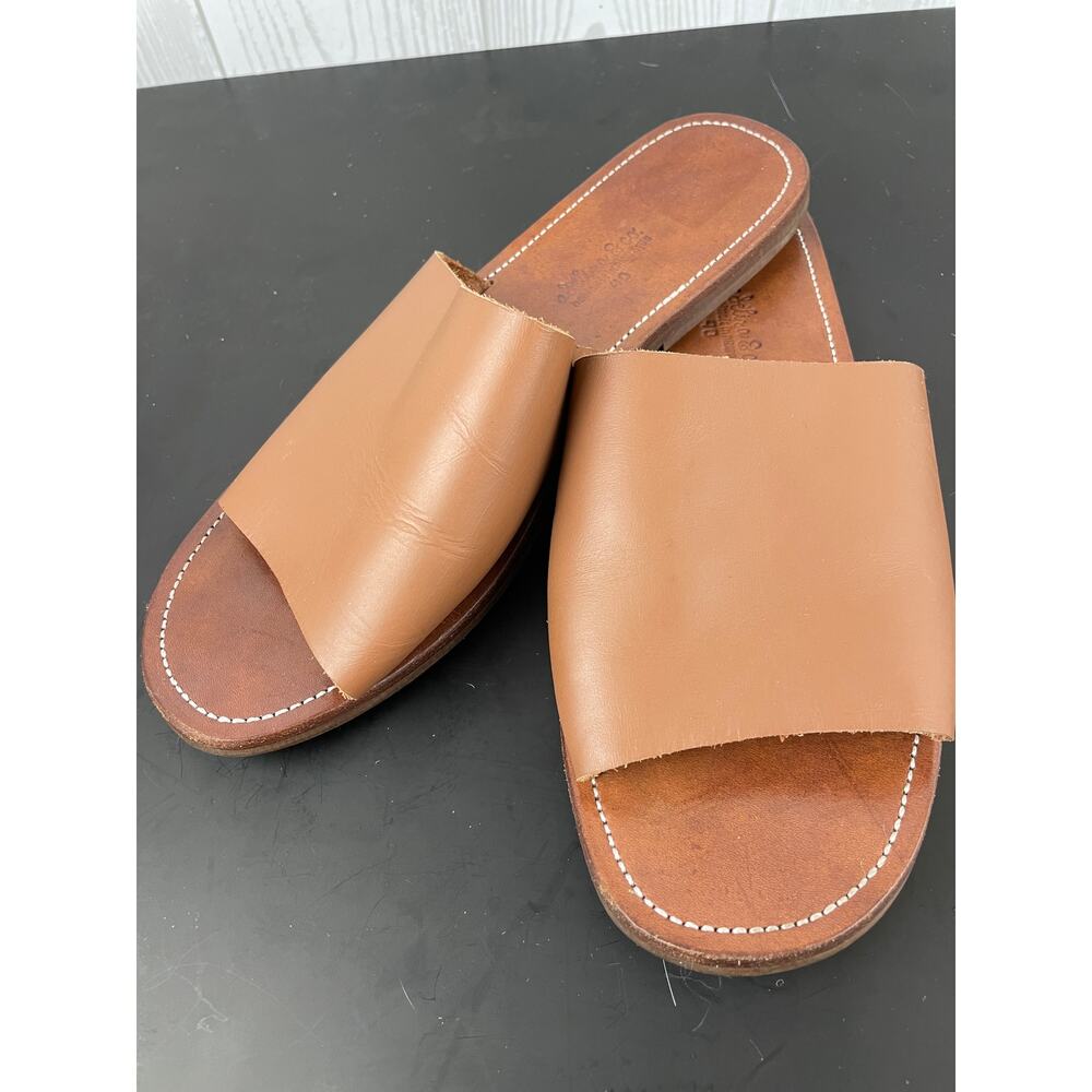 Adelisa & Co. Verano Leather Slide Sandals Tan Size 40 (US Women's 10)